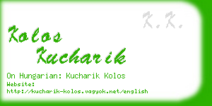 kolos kucharik business card